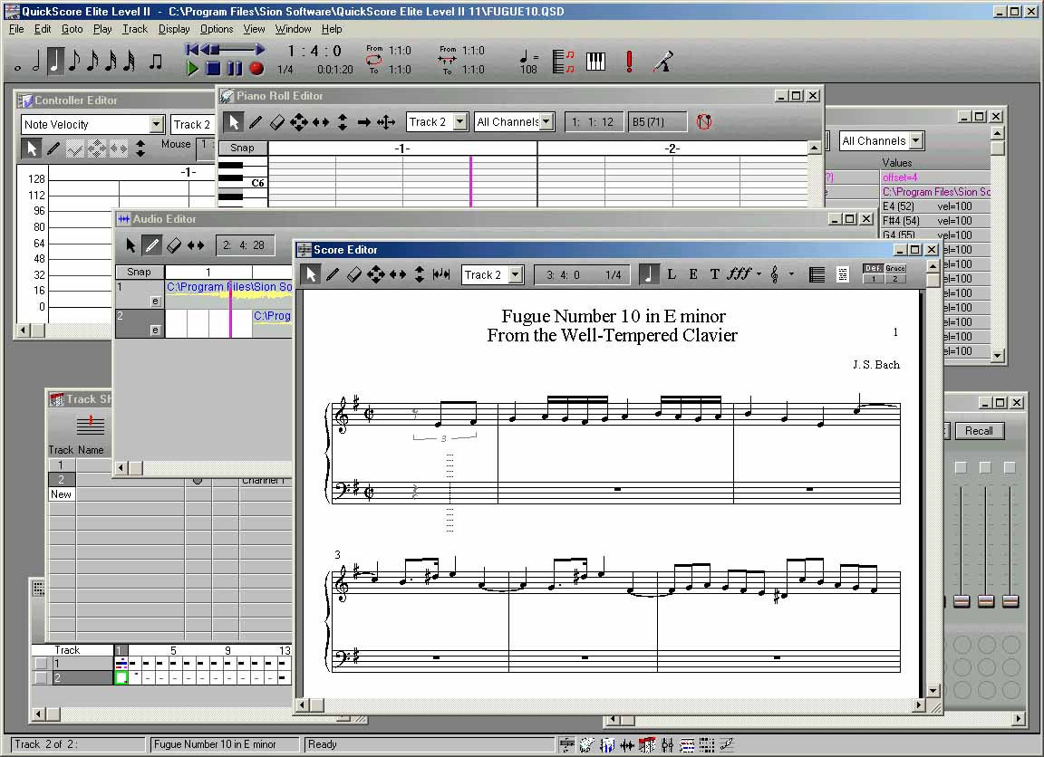 QuickScore Elite Level II - Music composition and notation software.