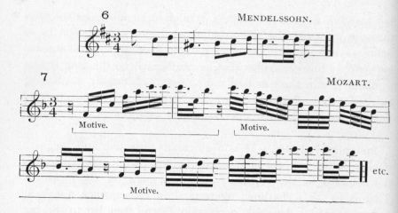 Example 13 continued.  Fragments of Mendelssohn and Mozart.