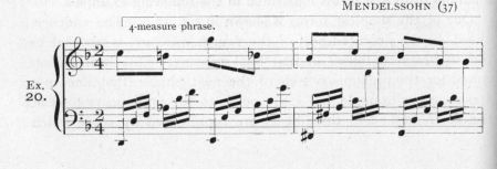 Example 20.  Fragment of Mendelssohn.
